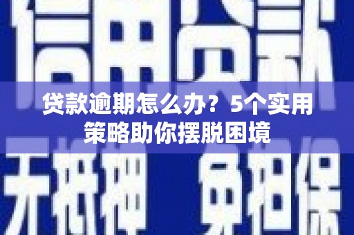 南岳贷款逾期怎么办？5个实用策略助你摆脱困境