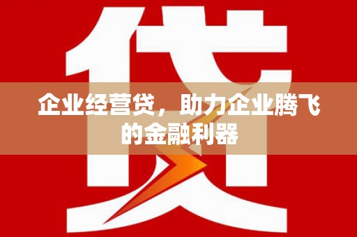 容县企业经营贷，助力企业腾飞的金融利器