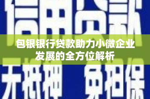 喀什包银银行贷款助力小微企业发展的全方位解析 喀什包银银行贷款助力小微企业发展的全方位解析