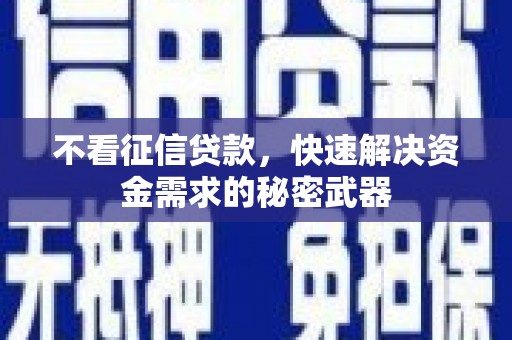 蕲春不看征信贷款，快速解决资金需求的秘密武器