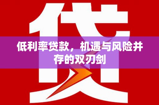 埔里低利率贷款，机遇与风险并存的双刃剑