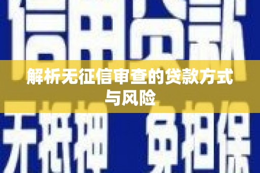 碌曲解析无征信审查的贷款方式与风险
