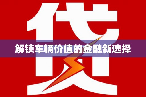 沙鹿解锁车辆价值的金融新选择